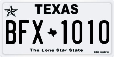 TX license plate BFX1010