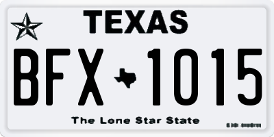 TX license plate BFX1015