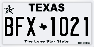 TX license plate BFX1021