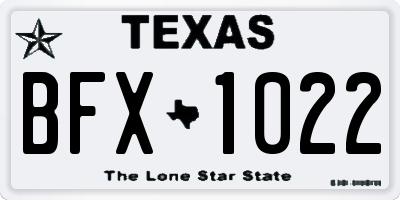 TX license plate BFX1022