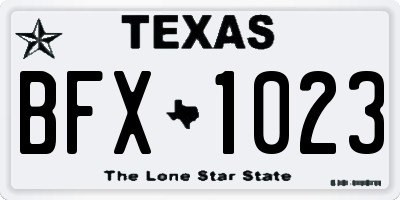TX license plate BFX1023