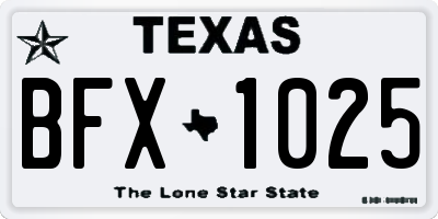 TX license plate BFX1025