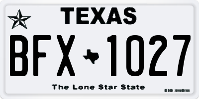 TX license plate BFX1027