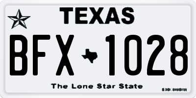 TX license plate BFX1028