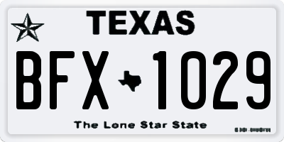 TX license plate BFX1029