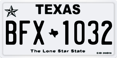 TX license plate BFX1032