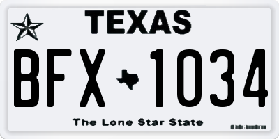 TX license plate BFX1034