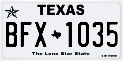 TX license plate BFX1035