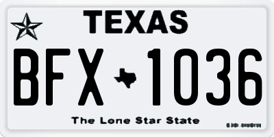 TX license plate BFX1036