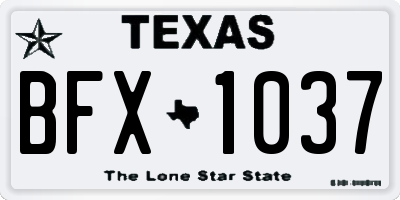 TX license plate BFX1037