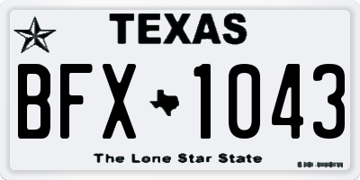 TX license plate BFX1043