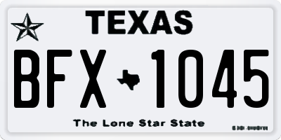 TX license plate BFX1045