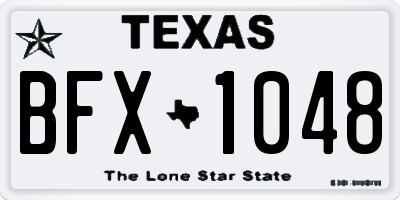 TX license plate BFX1048
