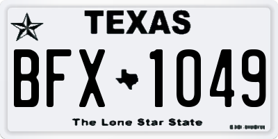 TX license plate BFX1049