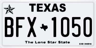 TX license plate BFX1050