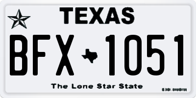 TX license plate BFX1051