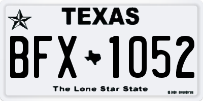 TX license plate BFX1052