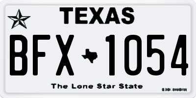 TX license plate BFX1054