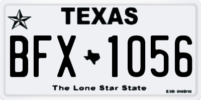 TX license plate BFX1056
