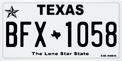 TX license plate BFX1058