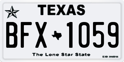 TX license plate BFX1059