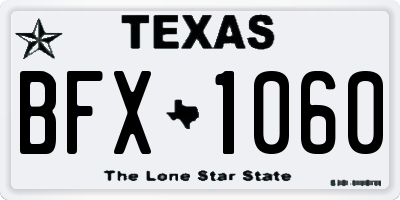 TX license plate BFX1060