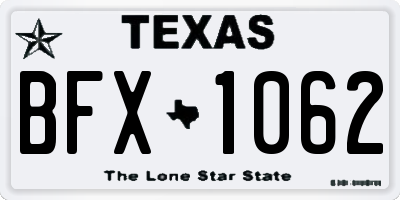 TX license plate BFX1062