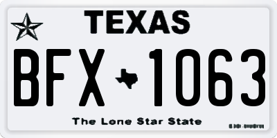 TX license plate BFX1063