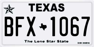 TX license plate BFX1067