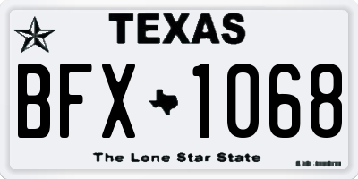 TX license plate BFX1068
