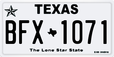 TX license plate BFX1071