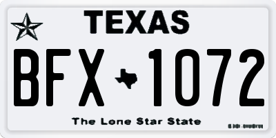 TX license plate BFX1072