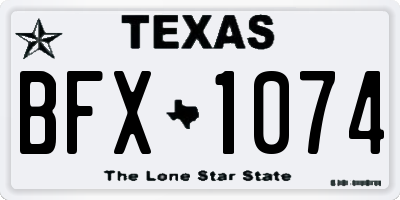 TX license plate BFX1074