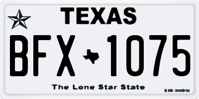 TX license plate BFX1075