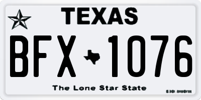 TX license plate BFX1076