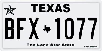 TX license plate BFX1077