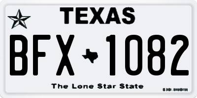 TX license plate BFX1082