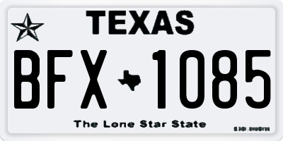 TX license plate BFX1085