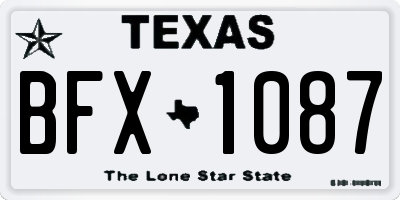 TX license plate BFX1087