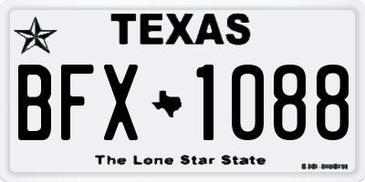 TX license plate BFX1088