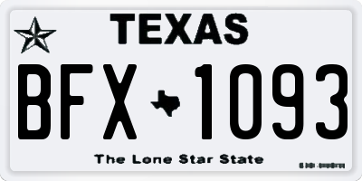 TX license plate BFX1093