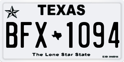 TX license plate BFX1094