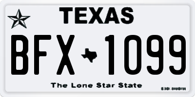 TX license plate BFX1099