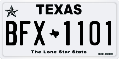 TX license plate BFX1101