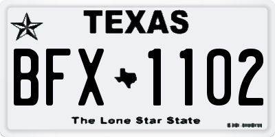 TX license plate BFX1102