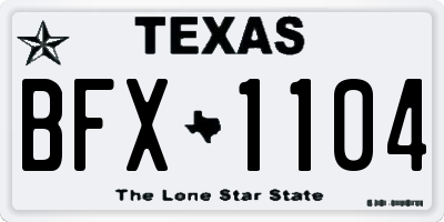 TX license plate BFX1104