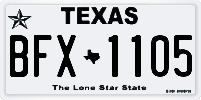 TX license plate BFX1105