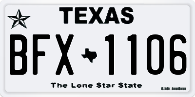 TX license plate BFX1106