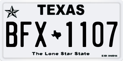 TX license plate BFX1107