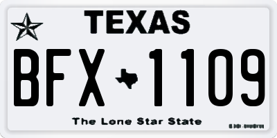 TX license plate BFX1109